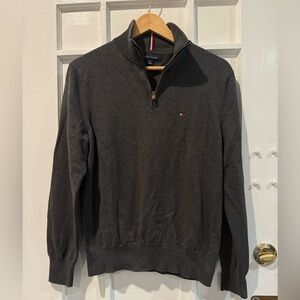 Tommy Hilfiger Men's Charcoal Zip-Up Sweater